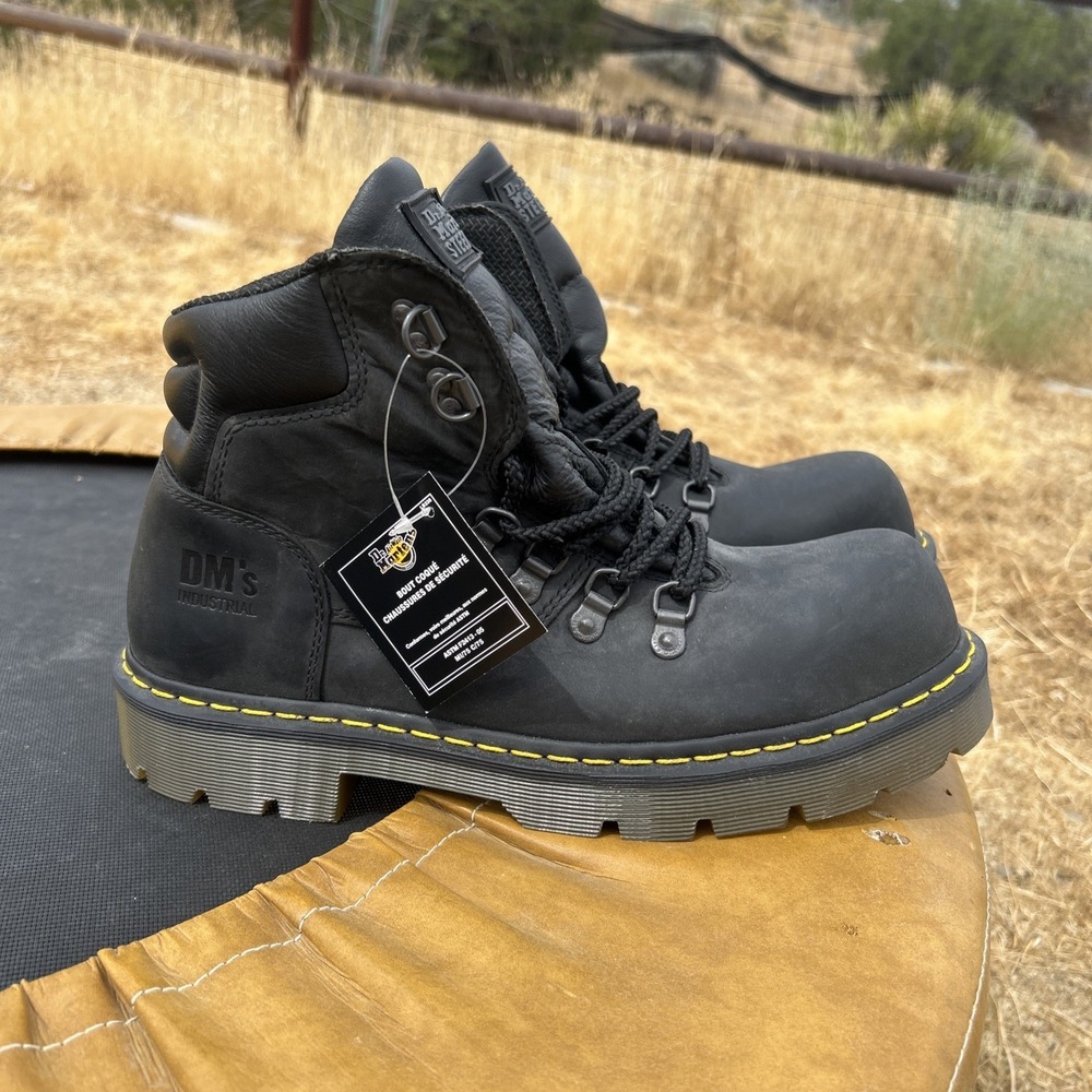 Dr. Martens Steel Toe Safety Boots Size 11 NWT F2413-05 Black Industrial - Picture 1 of 10